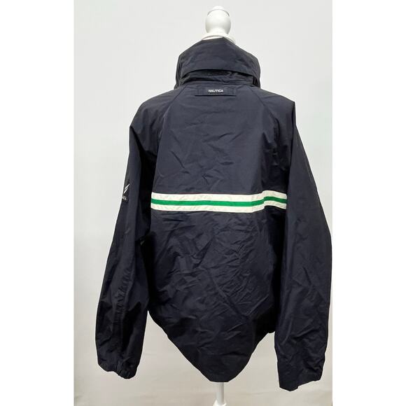 Vintage 90s Nautica Mens XXL Sailing Windbreaker Raincoat NS-83 Hooded Blue - Picture 3 of 16